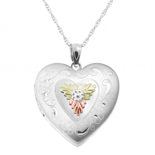 Black Hills Silver Heart Locket from Mt. Rushmore