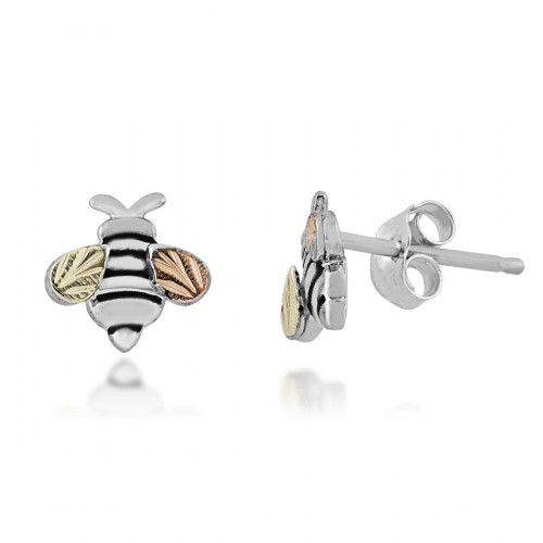 Bee Earrings Black Hills Gold in Silver