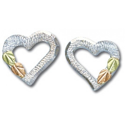 Heart Earrings in Black Hills Silver
