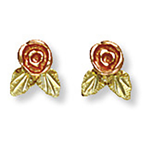 Black Hills Rose Earrings in 10K Gold