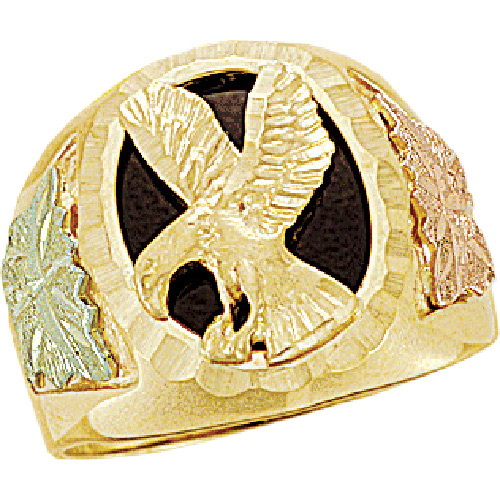 Landstroms Black Hills Gold Eagle Onyx Ring - 0240...