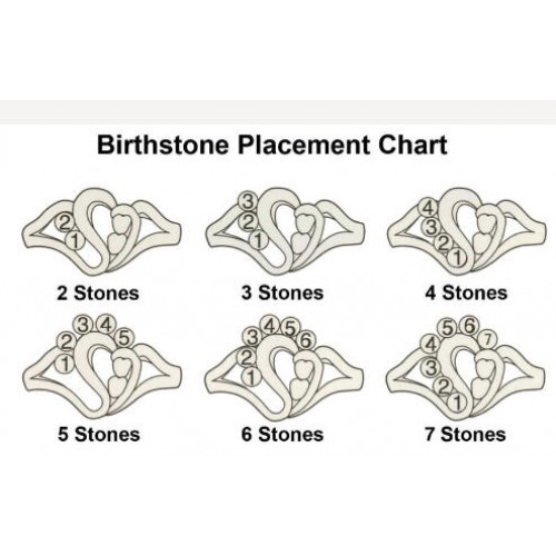 Black Hills Gold Mothers Ring -  2-7 2.5MM Genuine Birthstones