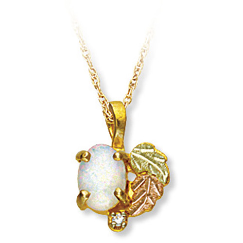 Black Hills Gold Opal Pendant with Diamond