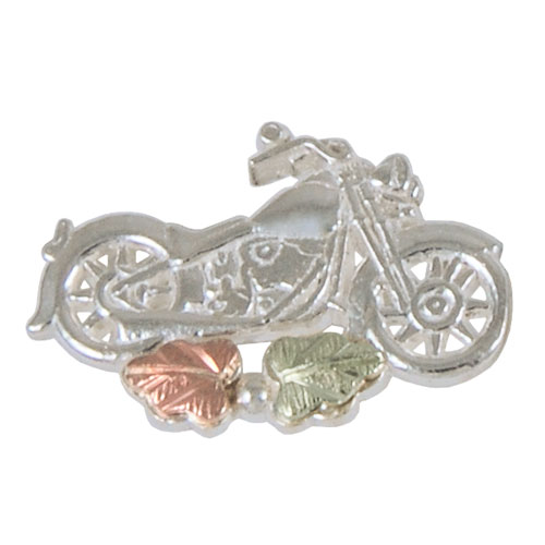 Motorcyle Lapen Pin Black Hills Silver