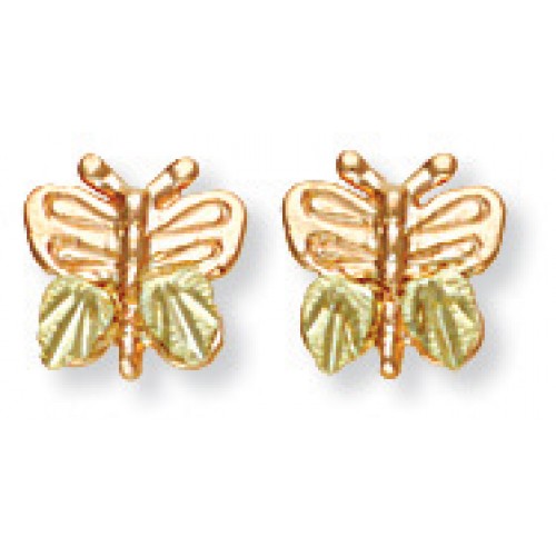 Black Hills Gold 10k Butterfly Earrings