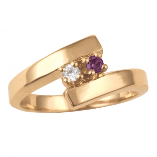 Mothers Bypass Ring 10k Yellow Gold - 1 to 6 2.5MM...