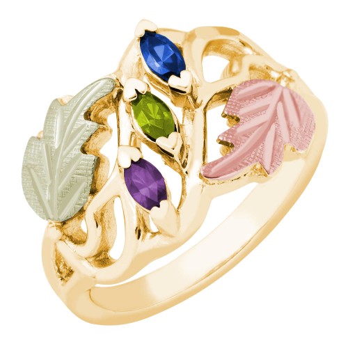 10K Gold Mothers Ring by Rushmore -  2-6 Birthstones - G928