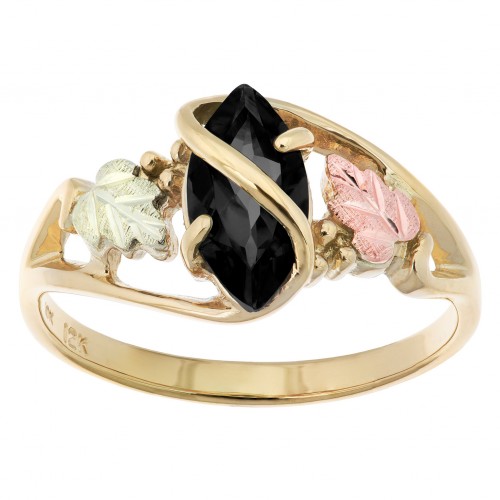 Black Hills Gold 10X5 MM Marquise Ring - Available in Mystic Fire, Amethyst, Blue Topaz,Garnet, Onyx and Peridot