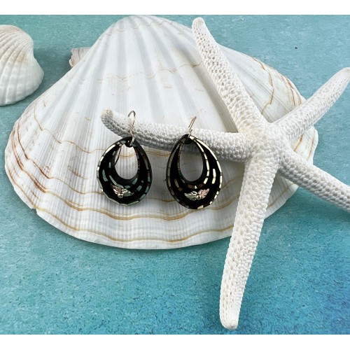 Tear drop Fashion Earrings with Black Hills Gold Accents