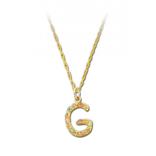 Black Hills Gold Initial G Alphabet Pendant 