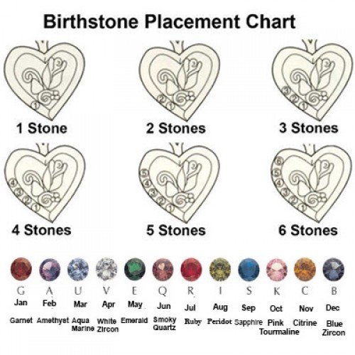 Black Hills Gold Rose Pendant - 1-6 2.5MM Genuine Birthstones