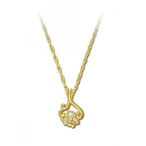 .05 ct Diamond Freeform 10k Gold Pendant Necklace