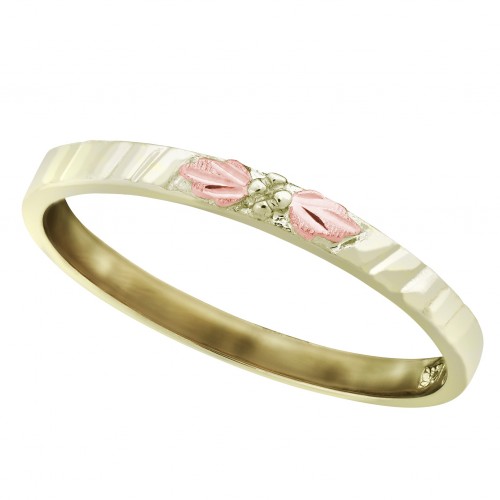Textured Stackable Black Hills Gold Ring in 10K Gr...
