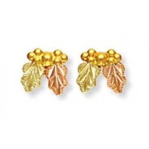 Black Hills Gold Grape Clusters 10k Stud Earrings