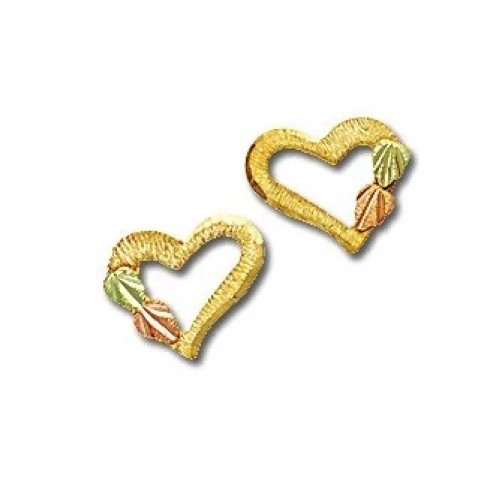 10k Gold Etched Heart Earrings from Landstroms