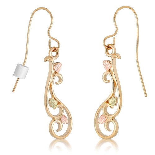 10k Gold Black Hills Freeform Dangle Earrings from...