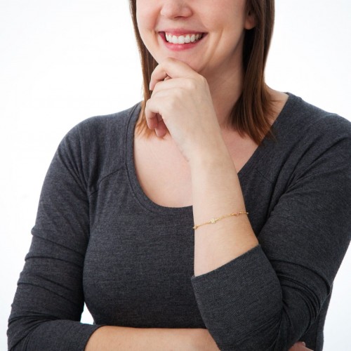 Black Hills Chain Bracelets in 10K Gold with 12k Leaves
