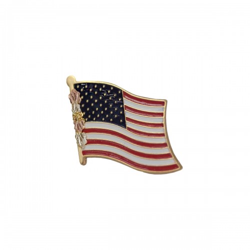 Black Hills Gold American Flag Lapel Pin