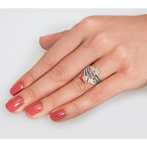 Bypass Ring in Black Hills Gold on Silver