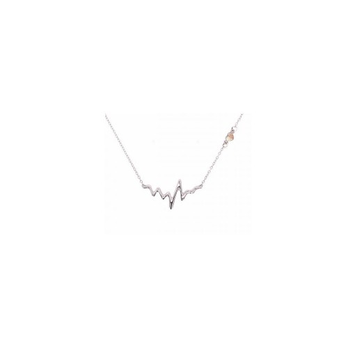 Silver Heartbeat Necklace with Black Hills Gold Ac...