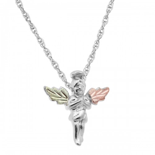 Black Hills Gold on Silver Angel Pendant