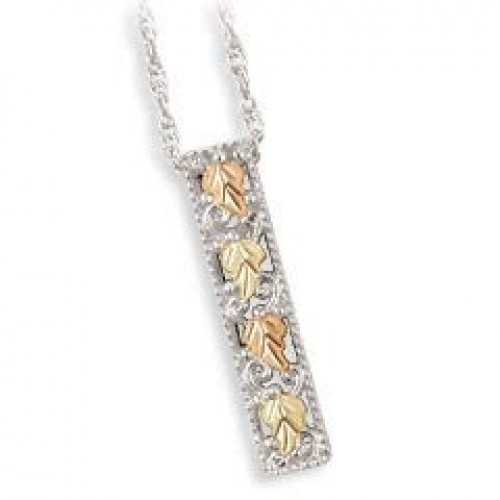 Black Hills Gold on Silver Bar Pendant