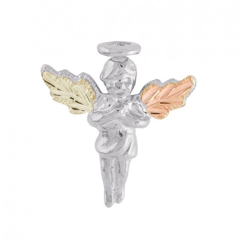 Black Hills Gold Angel Lapel Pin in Sterling Silver