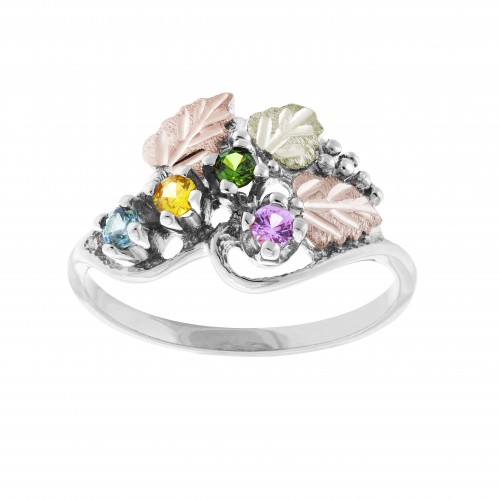 Silver Black Hills Mothers Ring  - 2 to 6 2.5MM Birthstones