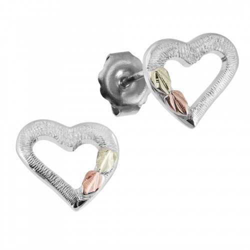 Heart Earrings in Black Hills Silver