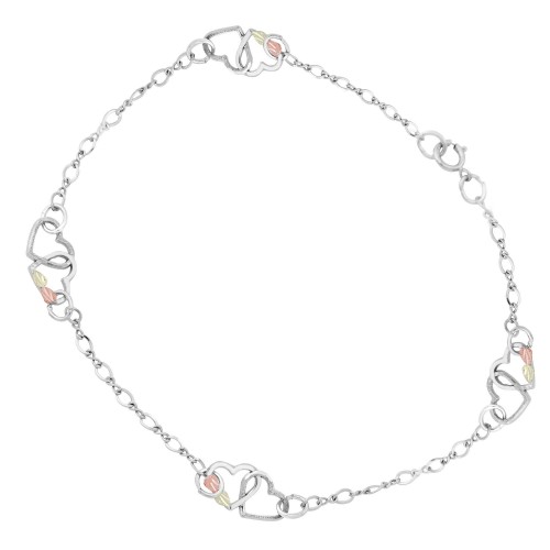 Twin Heart Black Hills Silver Anklet