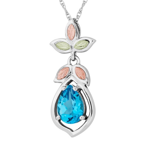  Genuine Blue Topaz Black Hills Gold on Silver Pen...