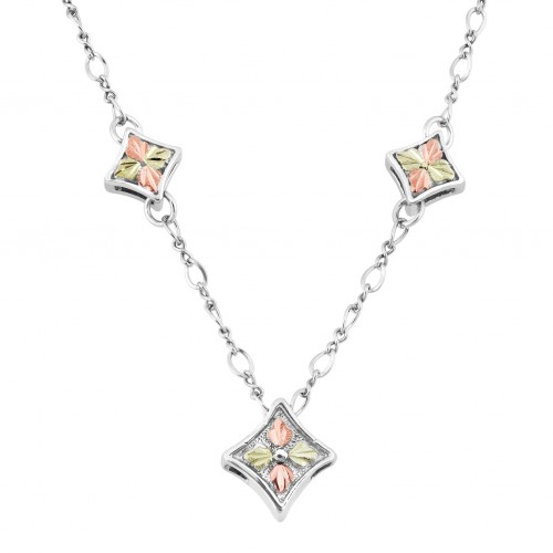 Black Hills Gold on Silver Diamond Sprinkle Chain Necklace