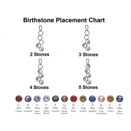 Black Hills Silver Cascade Circles Pendant -  2-5 3MM Genuine Birthstones