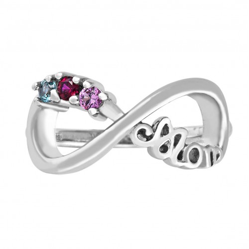 MOM Customizable Sterling Silver Mothers Ring - 1 ...