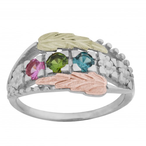 White Gold Mothers Ring with 3.5MM Birthstones