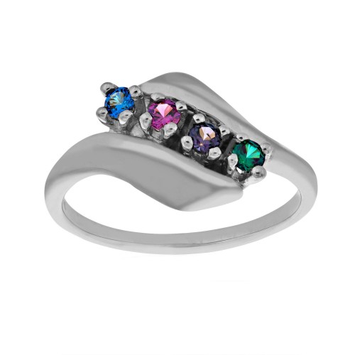 Bypass Family Ring in 10k White Gold - 1 to 5 2.5 ...