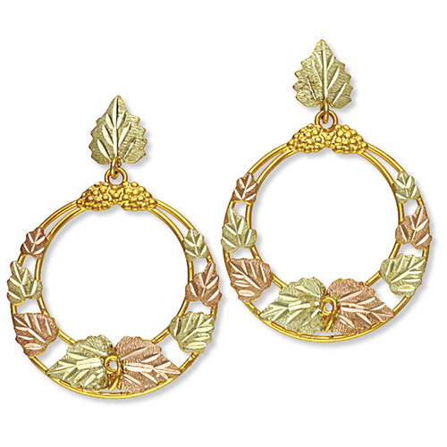 Black Hills Gold Circle Earrings