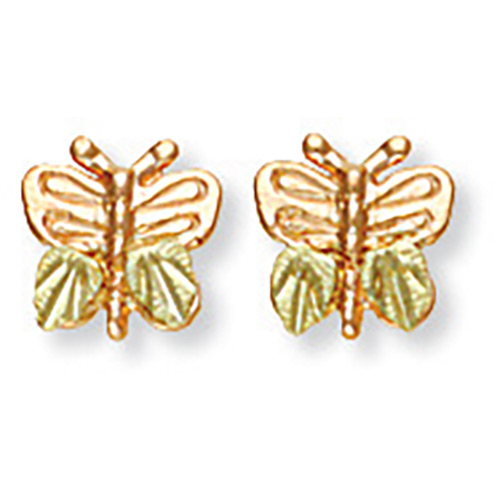 Black Hills Gold 10k Butterfly Earrings