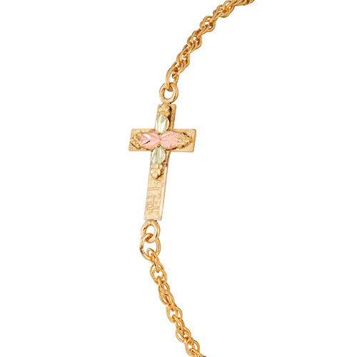 10k Black Hills Gold Sideways Cross Bracelets