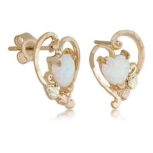Landstroms 10k Gold Opal Earrings