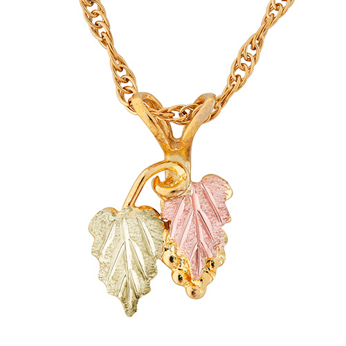 10k Gold Necklace with Grapes and Leaves