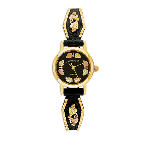 Ladies Black Hills Gold Powder Coated Watch with 1...