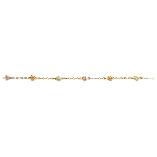 Black Hills Chain Bracelets in 10K Gold with 12k Leaves