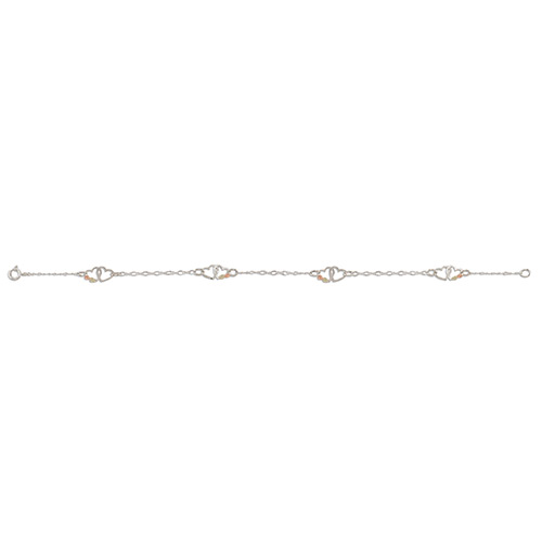 Twin Heart Black Hills Silver Anklet