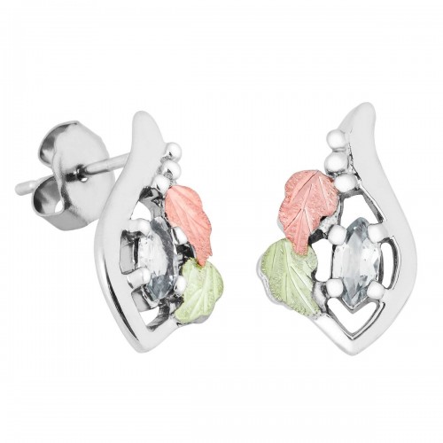 Silver April Birthstone Earrings