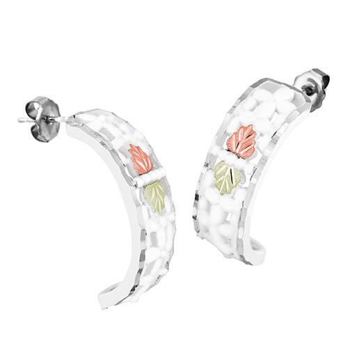 Landstroms Sterling Silver Semi Hoop Earrings with...
