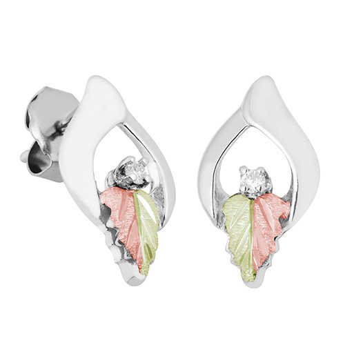 Split Leaf Diamond Earrings