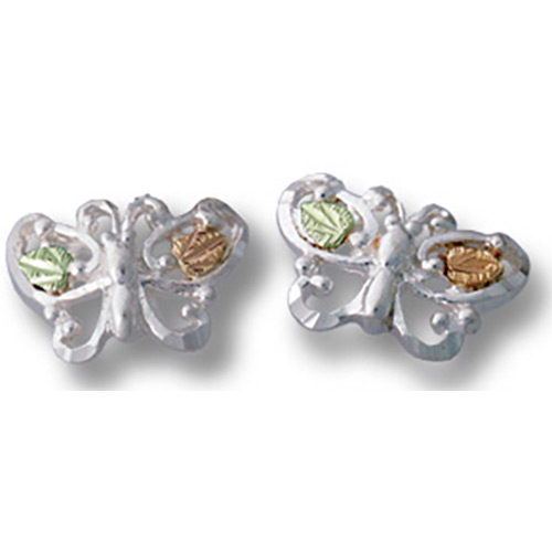 Silver Butterfly Earrings with Post Backs