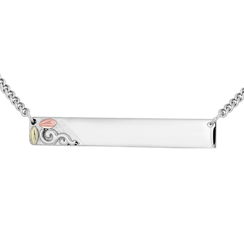 Black Hills Gold Bar Necklace in Sterling Silver w...