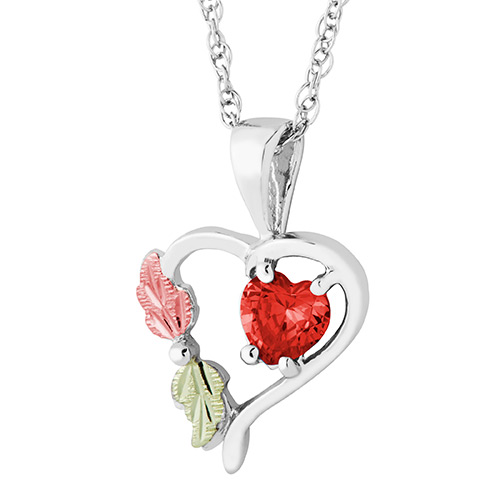 Heart Pendant with January Birthstone
